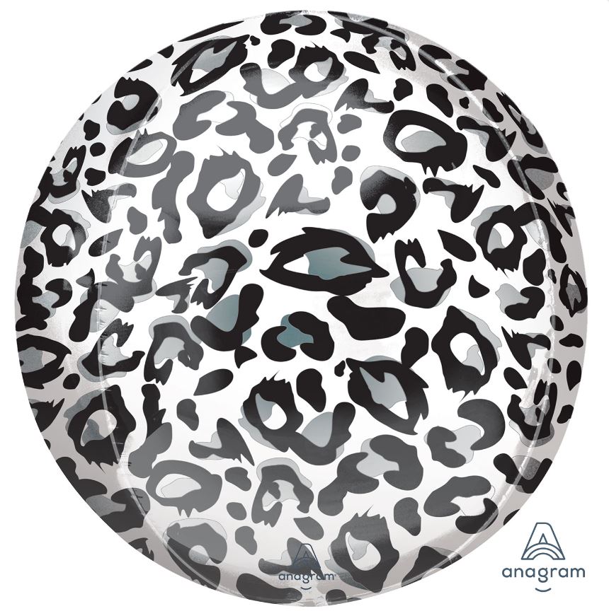 Animalz Snow Leopard Print Orbz Pack aged Foil Balloons G20 - Click Image to Close