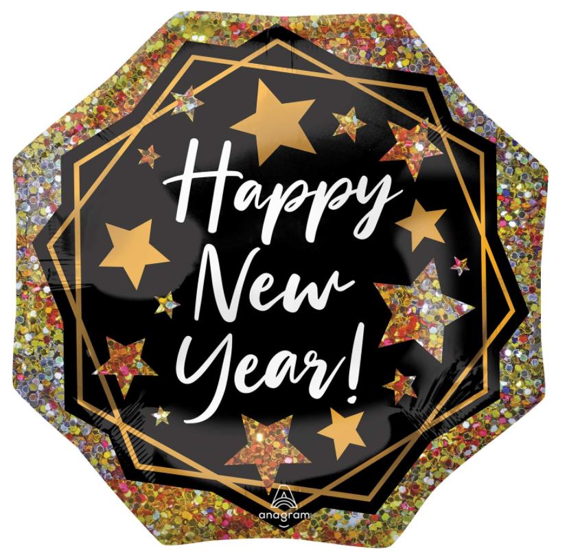 Super Shape New Year Balloon 55cm x 55cm - Click Image to Close