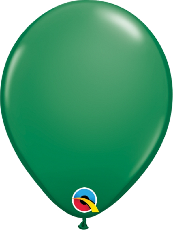QUALATEX 5" ROUND GREEN LATEX 100PACK - Click Image to Close