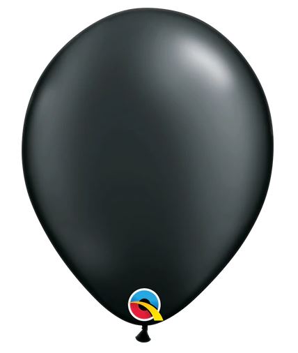 11" ROUND PEARL ONYX BLACK QUALATEX PLAIN BALLOON 100 PACK - Click Image to Close