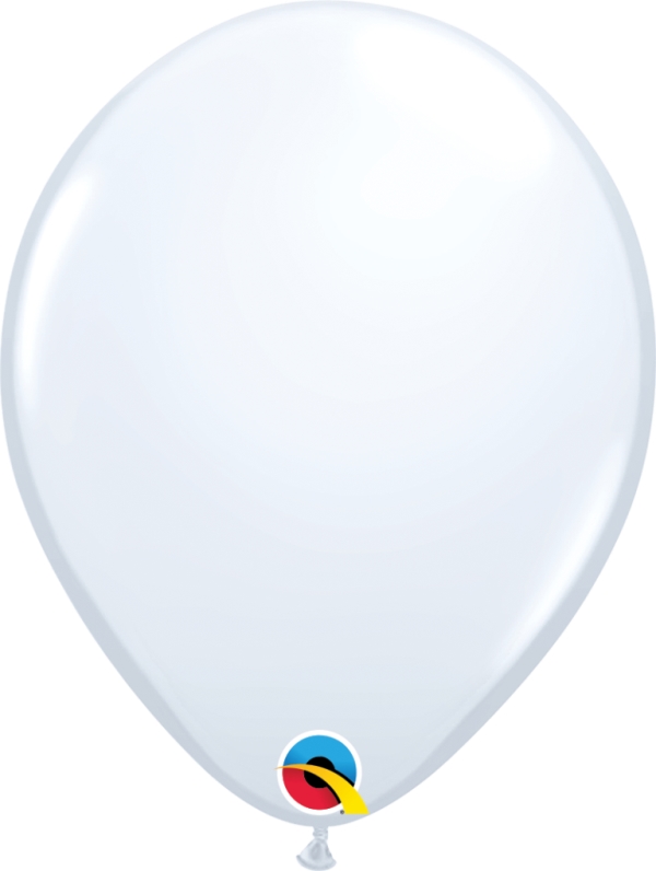 Qualatex 11" White Standard 100ct Balloon - Click Image to Close