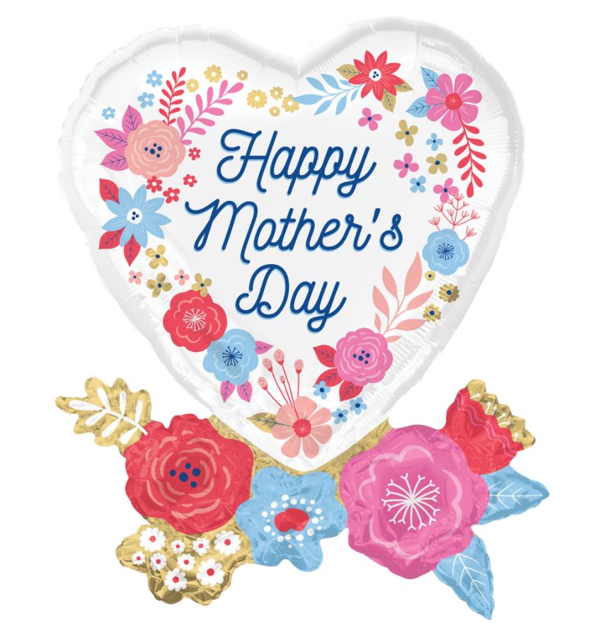 Mothers DAy Artful Florals SuperShape Foil Balloons - Click Image to Close