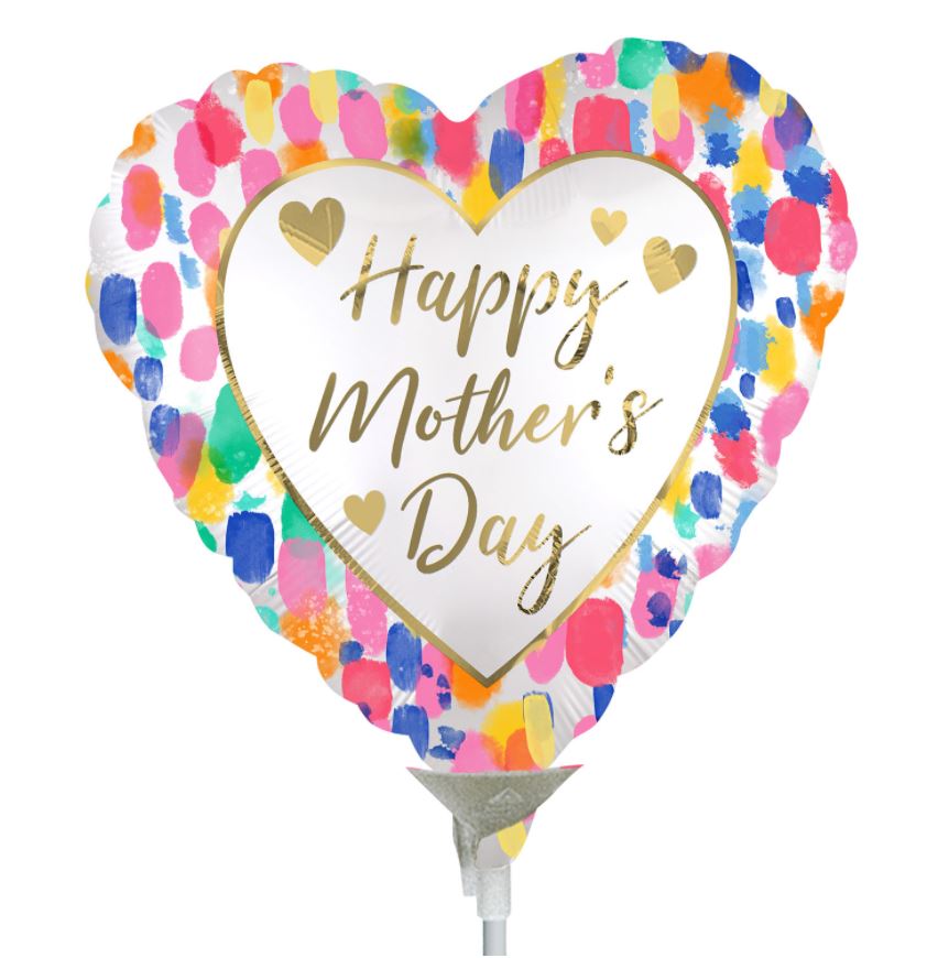 Colourful Watercolour Mini Foil Balloons Mothers Day - Click Image to Close