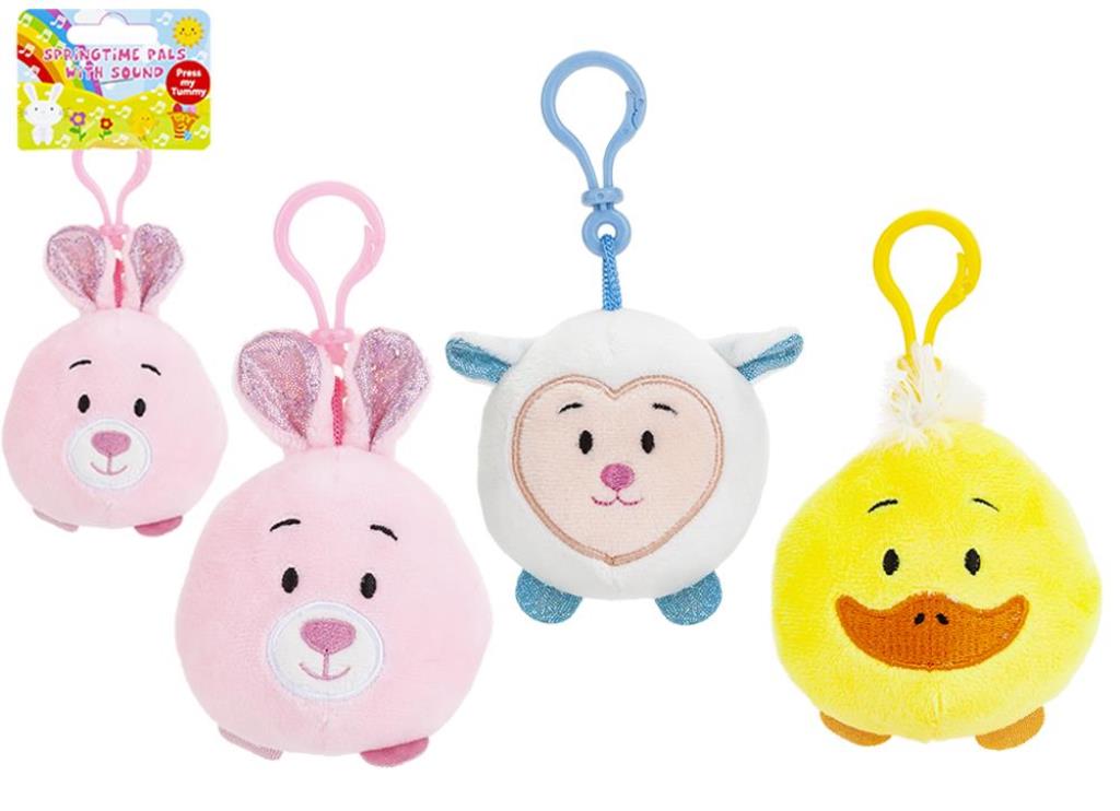 8CM SPRINGTIME CLIP ON PLUSH WITH SOUND CHIP - Click Image to Close