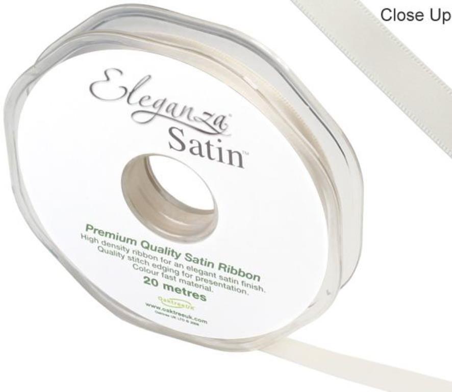 Eleganza Double Faced Satin 10mm x 20m Ivory No.61 - Click Image to Close