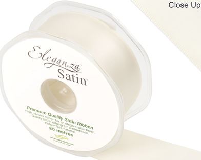 Eleganza Double Faced Satin 38mm x 20m Ivory No.61