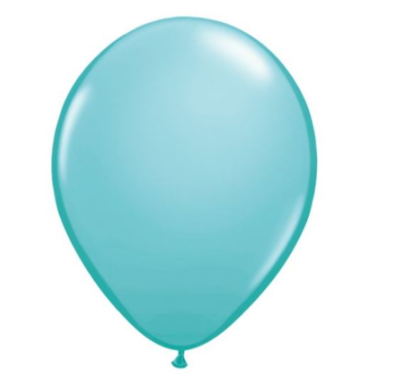 11" QUALATEX CARIBBEAN BLUE LATEX BALLOON 100PACK - Click Image to Close