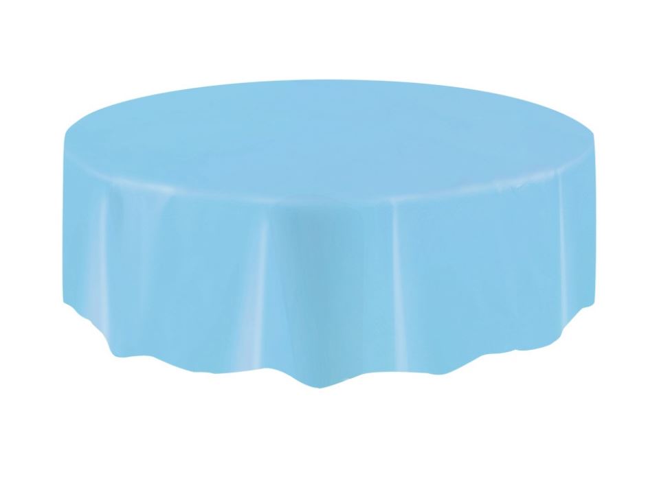 PWDR BLUE ROUND TABLE COVER 84" - Click Image to Close