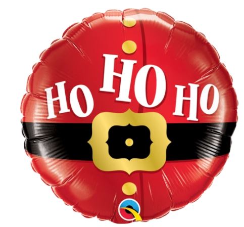 Round 18" Ho Ho Ho Santas Belt Balloon - Click Image to Close