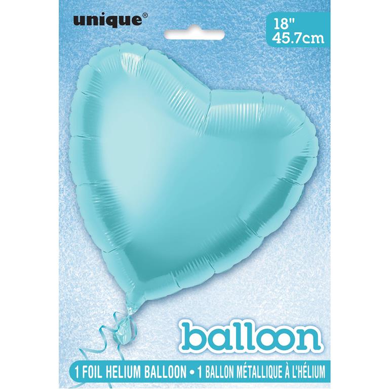 SOLID HEART FOIL BALLOON 18" BABY BLUE - Click Image to Close