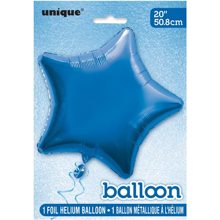 SOLID STAR FOIL BALLOON 20" ROYAL BLUE - Click Image to Close