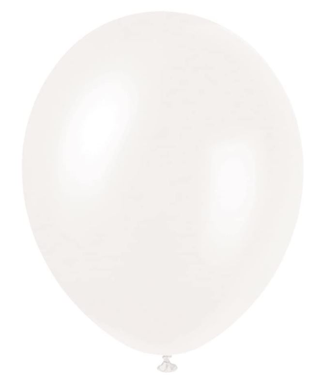 12" Latex Balloons Iridescent White 50 Pack - Click Image to Close