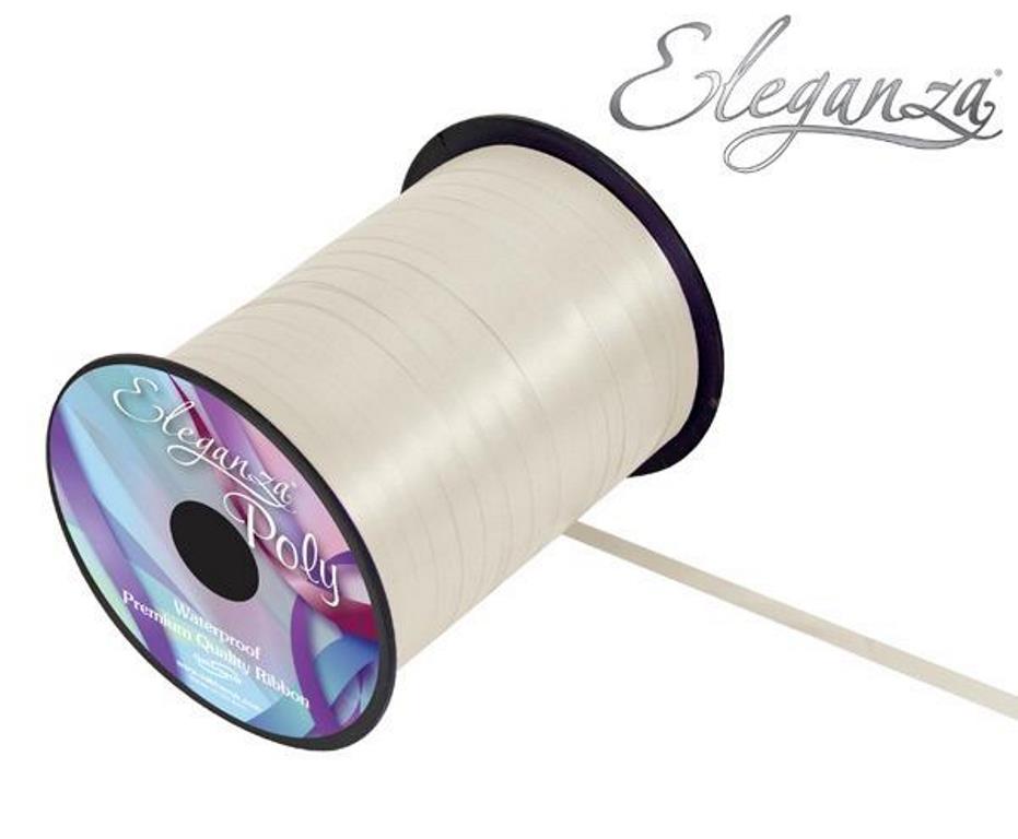 Eleganza Poly Curling Ribbon 5mm x500yds No.61 Ivory - Click Image to Close