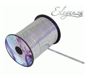 ELEGANZA POLY CURLING RIBBON HOLOGRAPHIC 5MMX250YDS SILVER - Click Image to Close