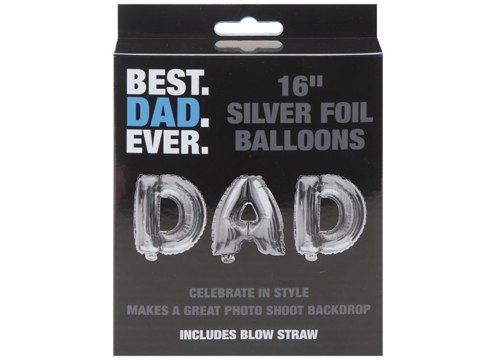 16" DAD SILVER FOIL BALLOON - Click Image to Close