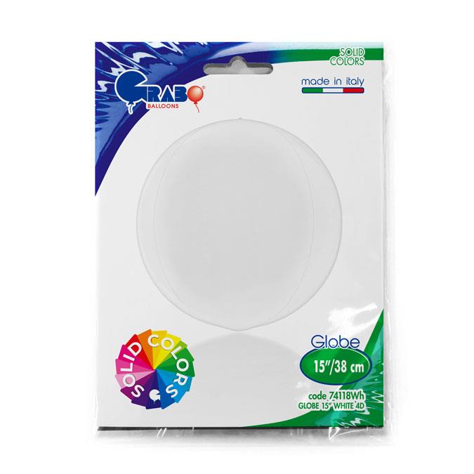 Globe 15" White 4D - Single Pack - Click Image to Close