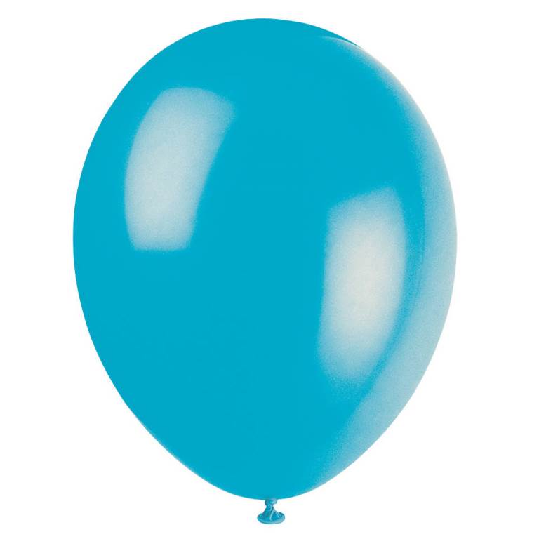 12" PREMIUM LATEX BALLOONS 10 PACK TURQUOISE - Click Image to Close