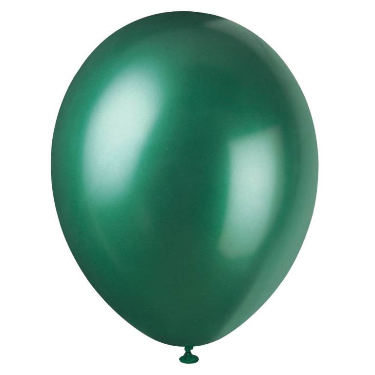 12" PREMIUM PEARLIZED BALLOONS 8 PACK EVERGREEN - Click Image to Close