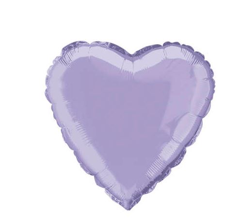 18" HEART FOIL BALLOON LAVENDER - Click Image to Close