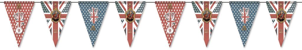 KING CORONATION VINATGE TRIANGLE BUNTING 6M - Click Image to Close