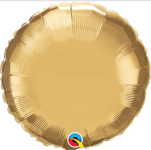 QUALATEX 18" ROUND CHROME GOLD PLAIN FOIL - Click Image to Close