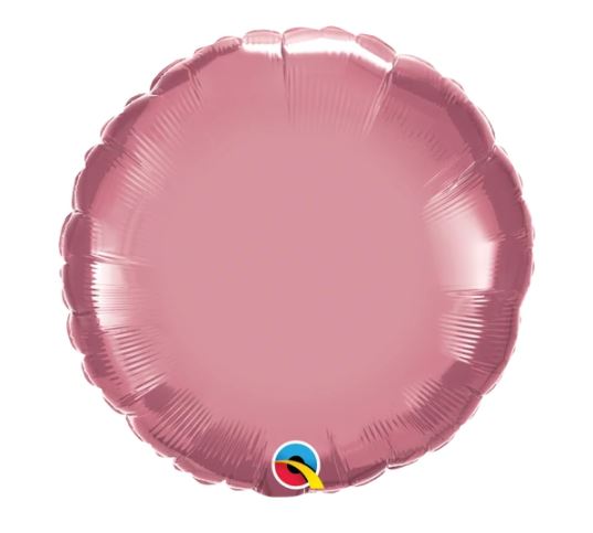 QUALATEX 18" ROUND CHROME MAUVE FOIL - Click Image to Close