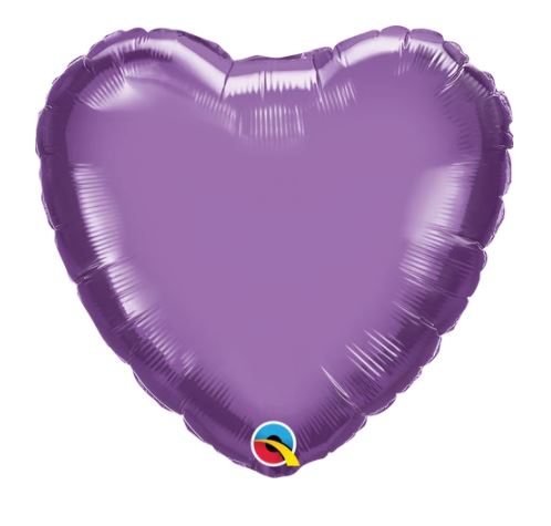 QUALATEX 18" HEART CHROME PURPLE PLAIN FOIL - Click Image to Close