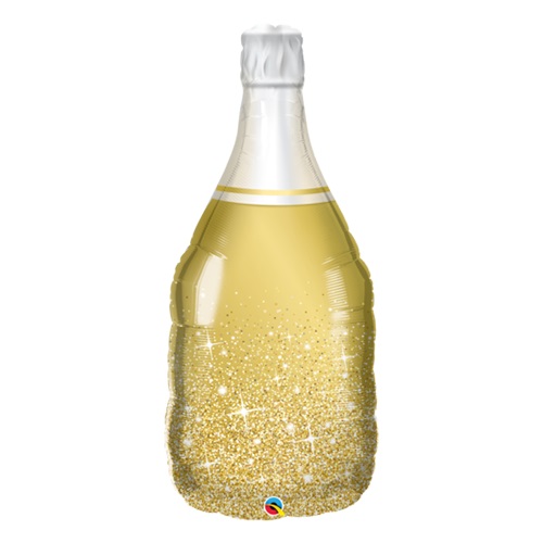 QUALATEX 39" GOLDEN BUBBLY WINE BOTTLE - Click Image to Close