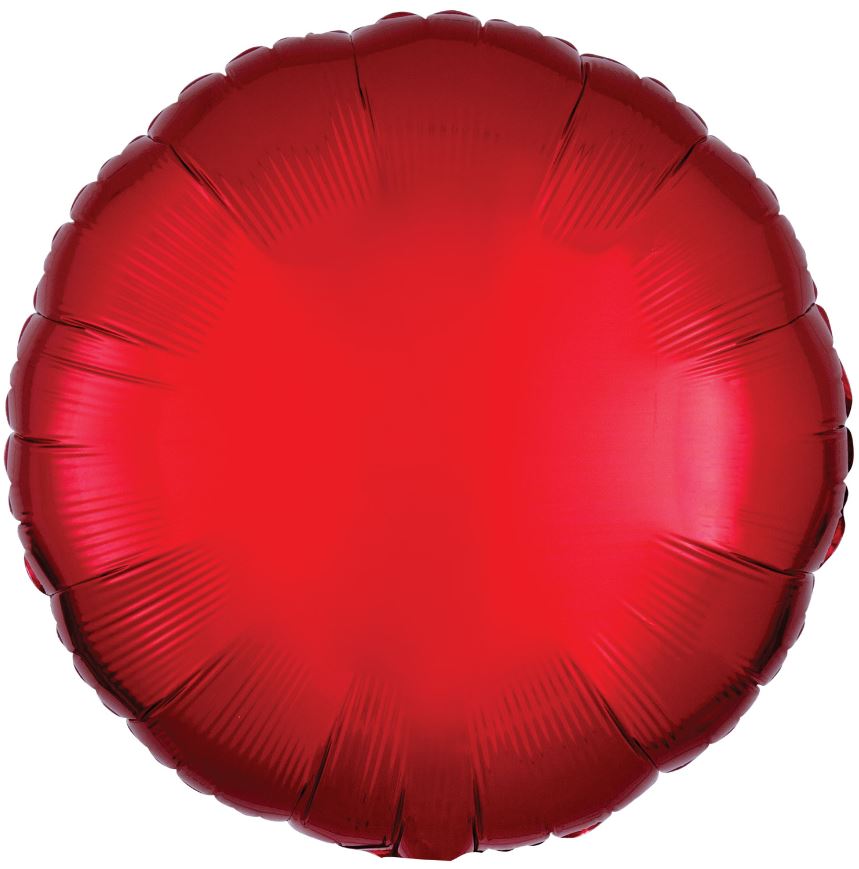 Amscan Metallic Red Circle Standard Foil Balloons - Click Image to Close