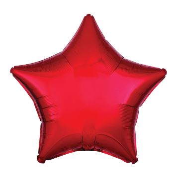 Amscan Metallic Red Star Standard Pack Foil Balloons