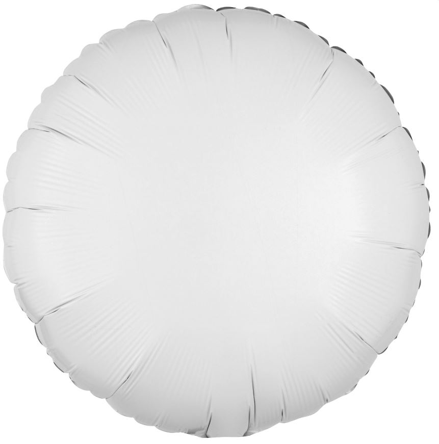 Amscan Metallic White Circle Standard Foil Balloons - Click Image to Close