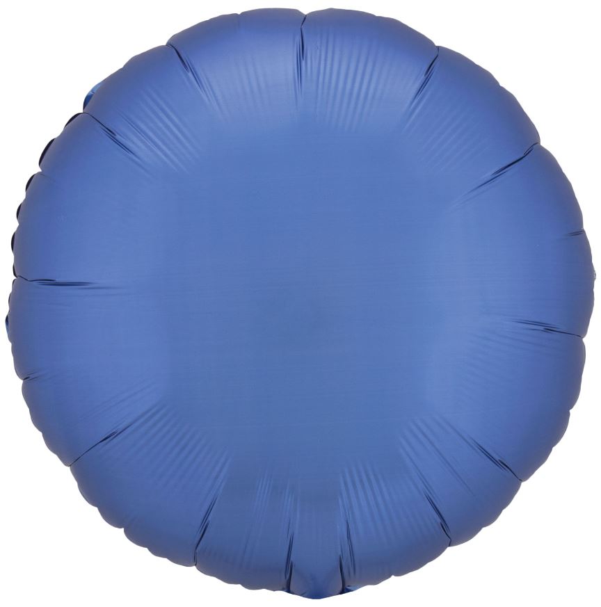 Amscan Silk Lustre Azure Blue Circle Standard Foil Balloons - Click Image to Close