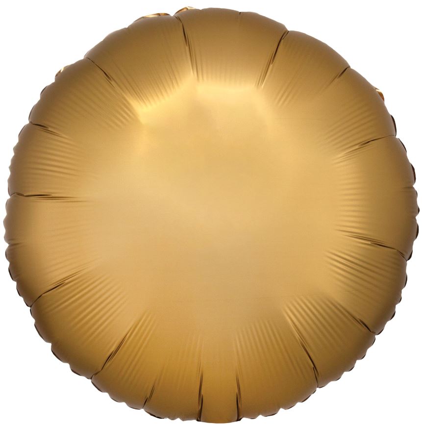 Amscan Silk Lustre Gold Circle Standard Foil Balloons - Click Image to Close