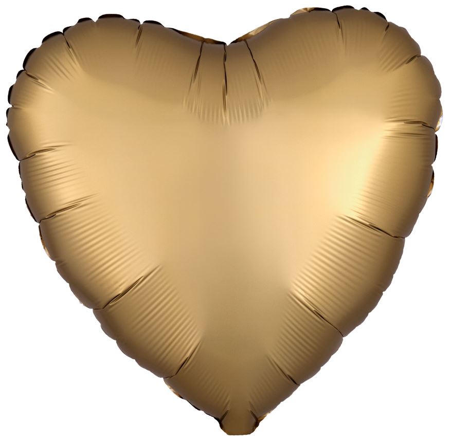 Amscan Silk Lustre Gold Heart Standard Foil Balloons - Click Image to Close