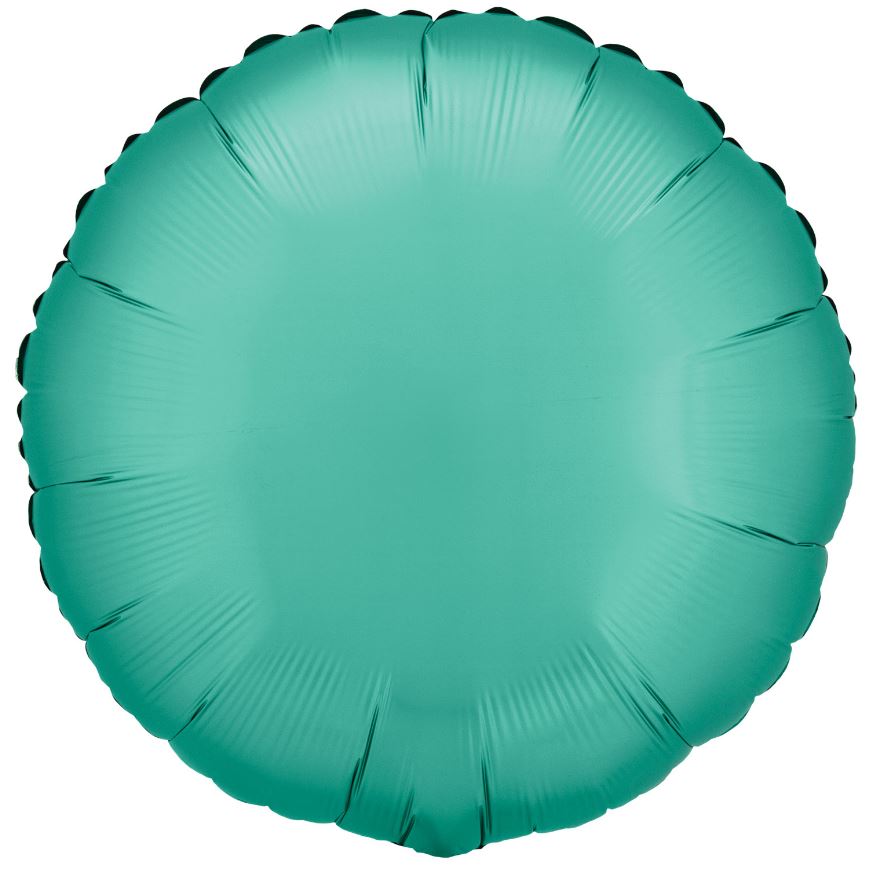 Amscan Silk Lustre Jade Green Circle Standard Foil Balloon - Click Image to Close