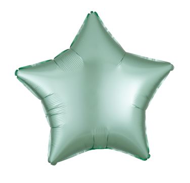 Amscan Silk Lustre Mint Green Star Standard Foil Balloons - Click Image to Close