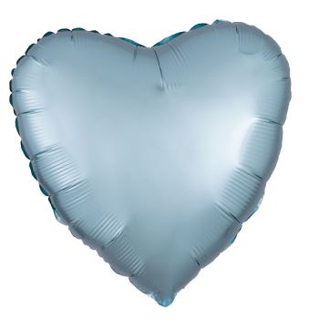 Amscan Silk Lustre Pastel Blue Heart Standard Foil Balloons - Click Image to Close