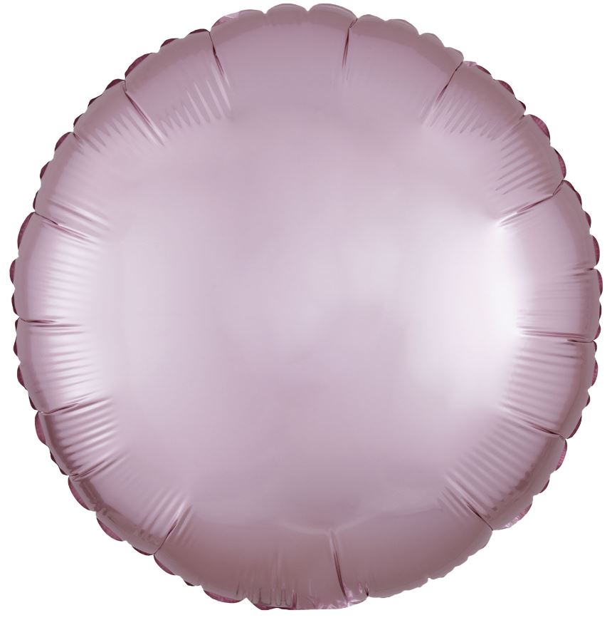 Amscan Silk Lustre Pastel Pink Circle Standard Foil Balloons - Click Image to Close