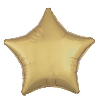 Amscan Metallic White Gold Star Standard Foil Balloons - Click Image to Close
