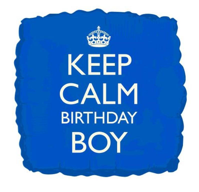 Keep Calm Birthday Boy Foil Balloon - Click Image to Close
