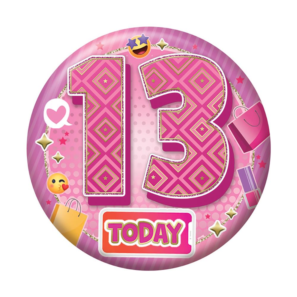 Badges 5.5cm - Age 13 Female - Click Image to Close