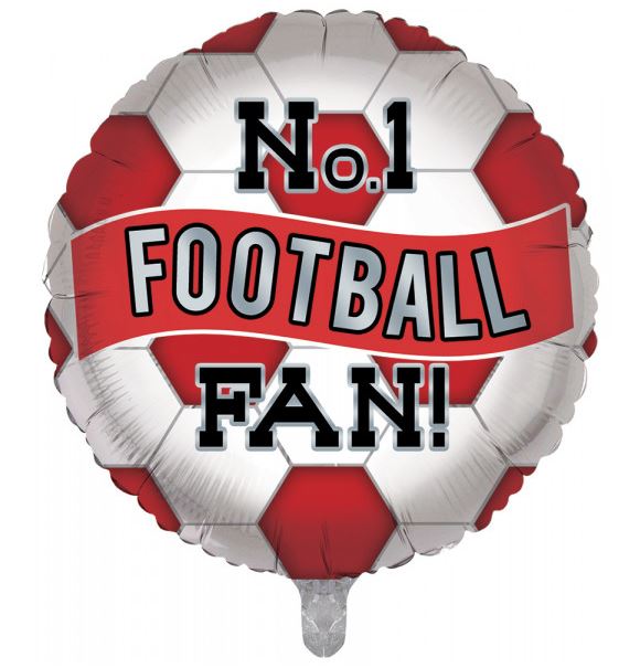 FOOTBALL FAN RED BALLOON 18" - Click Image to Close