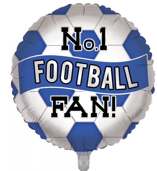 FOOTBALL FAN BLUE BALLOON 18" - Click Image to Close