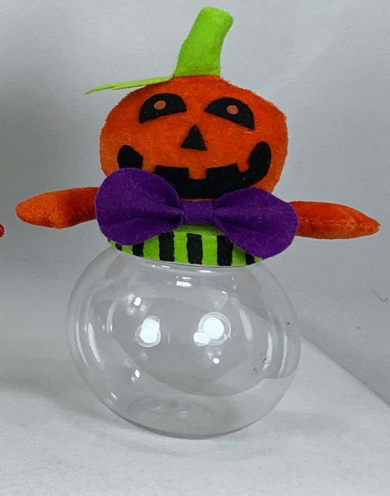 Pumpkin Halloween 9" Candy Jar - Click Image to Close