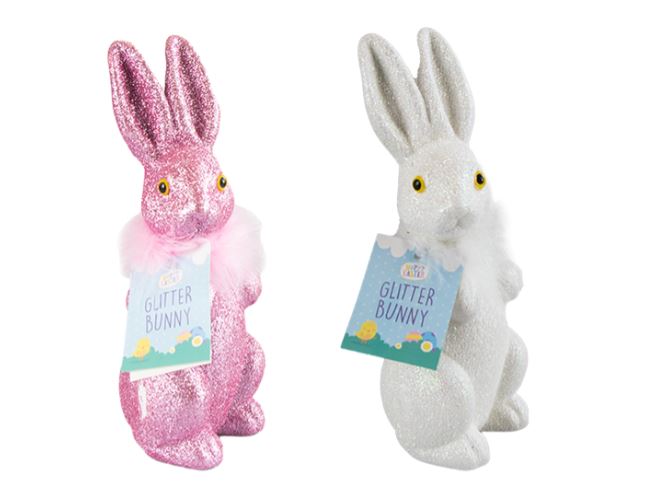 GLITTERY BUNNY DECORATION - Click Image to Close