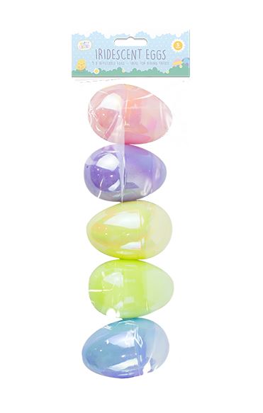 Iridescent Fillable Eggs 5pk - Click Image to Close