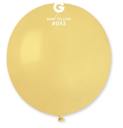 Gemar 19" Pack Of 25 Latex Balloons Baby Yellow #043 - Click Image to Close