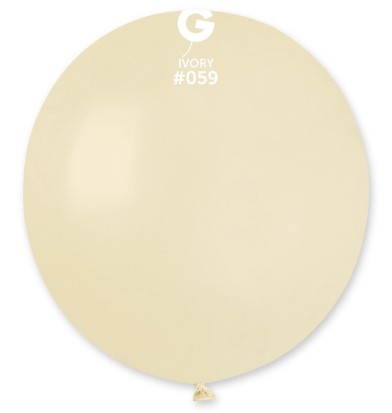 Gemar 19" Pack Of 25 Latex Balloons Ivory #059 - Click Image to Close