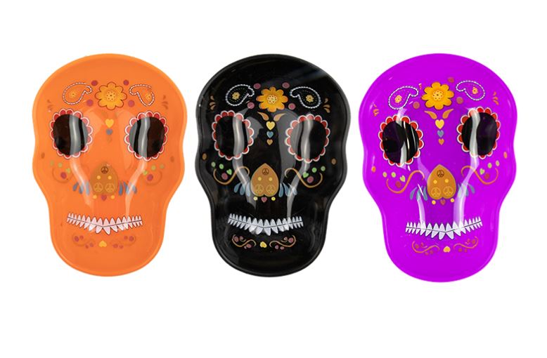 HALLOWEEN SUGAR SKULL PLATE - Click Image to Close