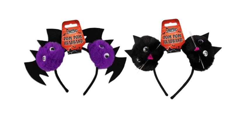 HALLOWEEN POM POM HEADBAND - Click Image to Close